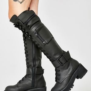 Dolls Kill Obsidian Combat Boots